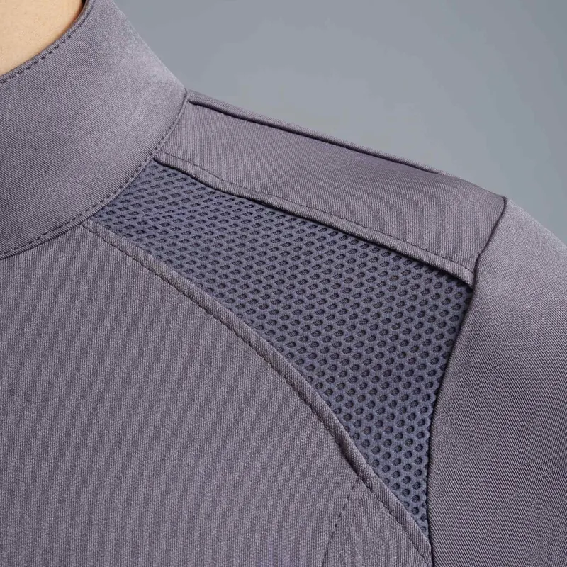 Premier Equine Remisa Ladies Technical Short Sleeve Riding Top - Anthracite Grey-4