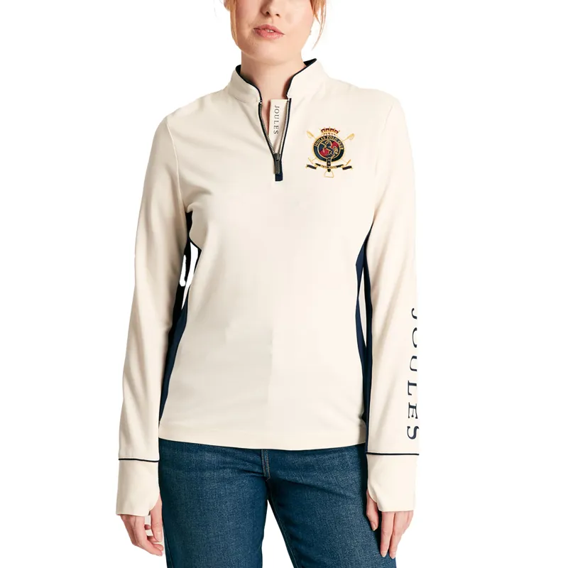 Joules Faymere Embellished Long Sleeve Top - Cream-1