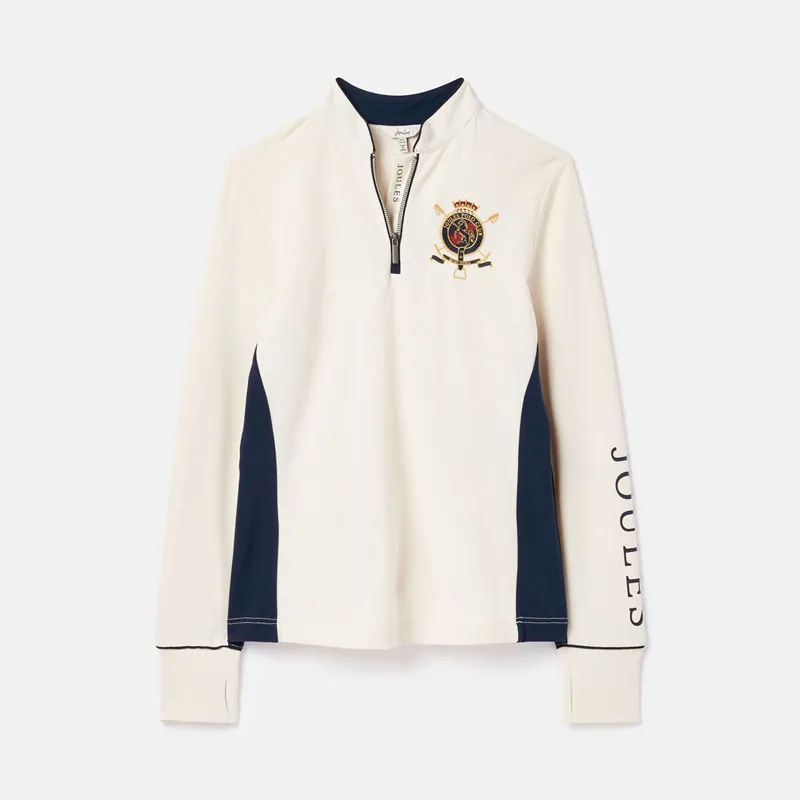 Joules Faymere Embellished Long Sleeve Top - Cream