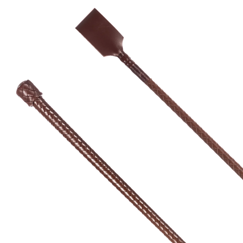 Country Direct Plaited Leather Whip - Brown-1