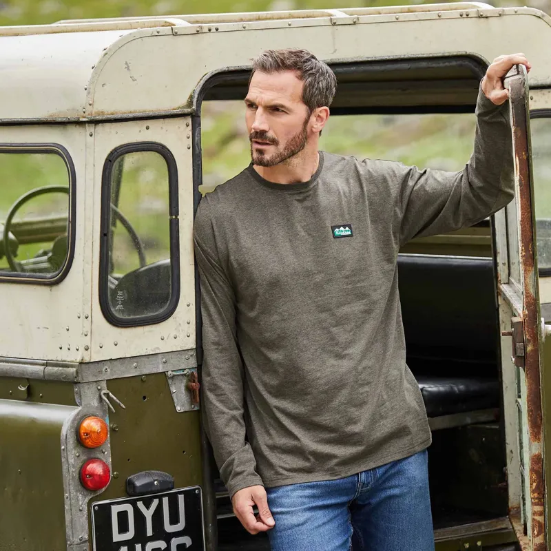 Ridgeline Mens Baseline Top - Smokey Olive Marl-2