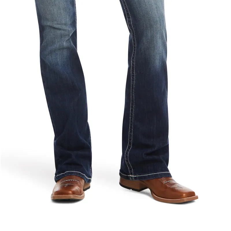 Ariat Ladies R.E.A.L Mid Rise Entwined Boot Cut Jean - Marine-3