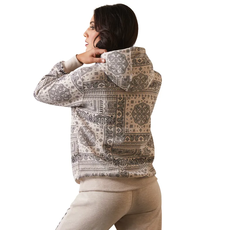 Ariat Ladies R.E.A.L Paisley Hoodie - Oatmeal -4