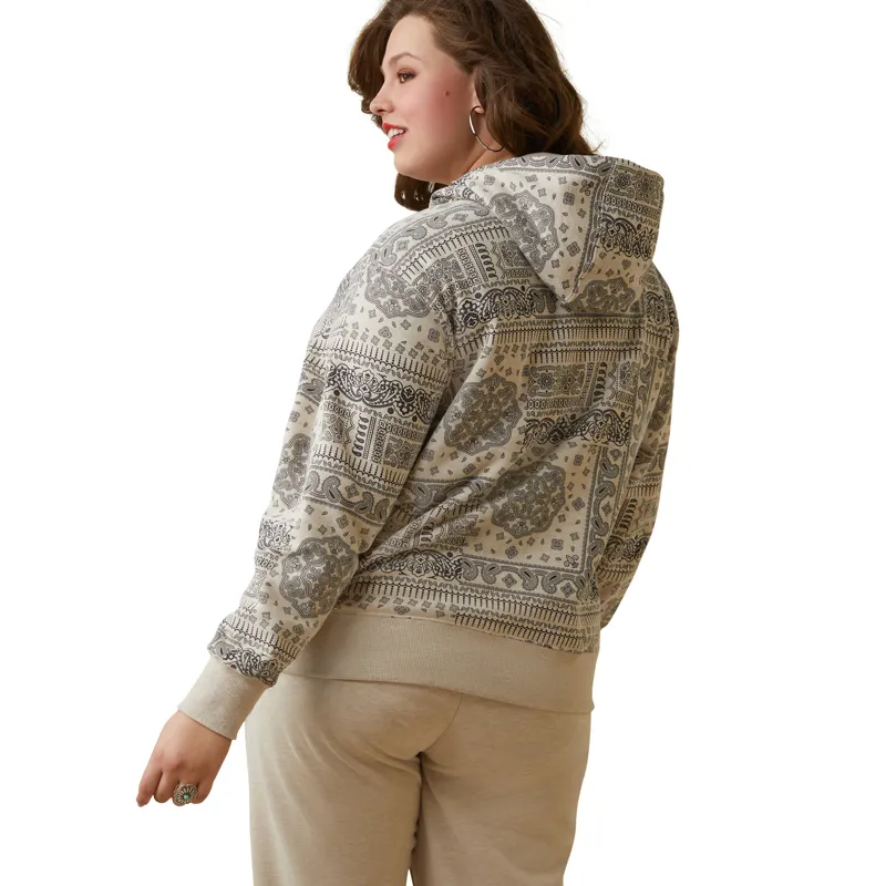 Ariat Ladies R.E.A.L Paisley Hoodie - Oatmeal -5