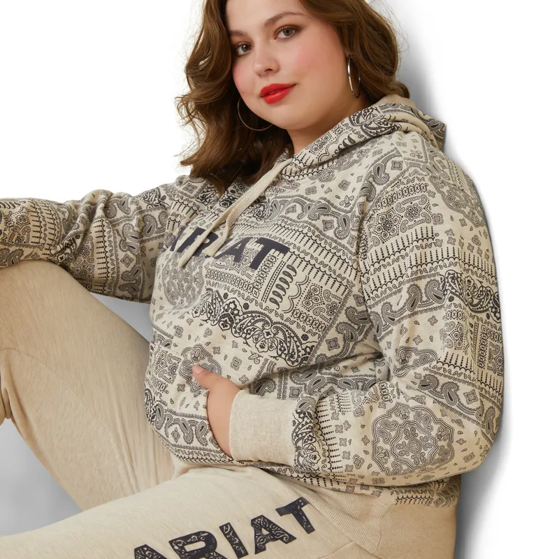 Ariat Ladies R.E.A.L Paisley Hoodie - Oatmeal -3