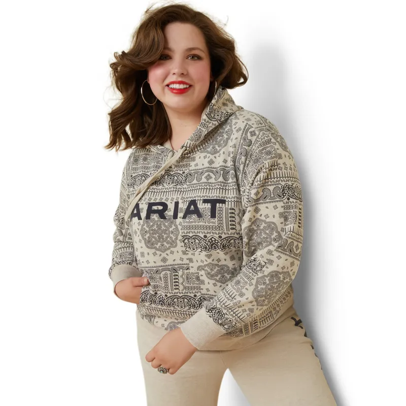 Ariat Ladies R.E.A.L Paisley Hoodie - Oatmeal 