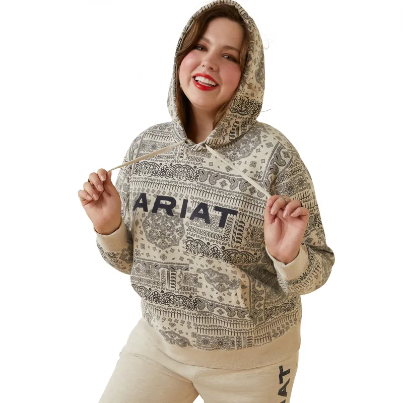 Ariat Ladies R.E.A.L Paisley Hoodie - Oatmeal -1
