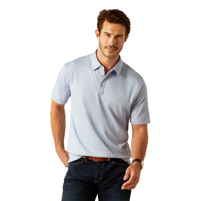 Ariat Mens Shaldon Polo - Pacific Blue Heather