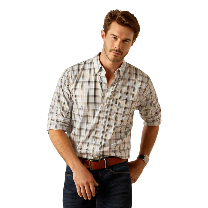 Ariat Mens Napa Shirt - Chambray Blue Plaid