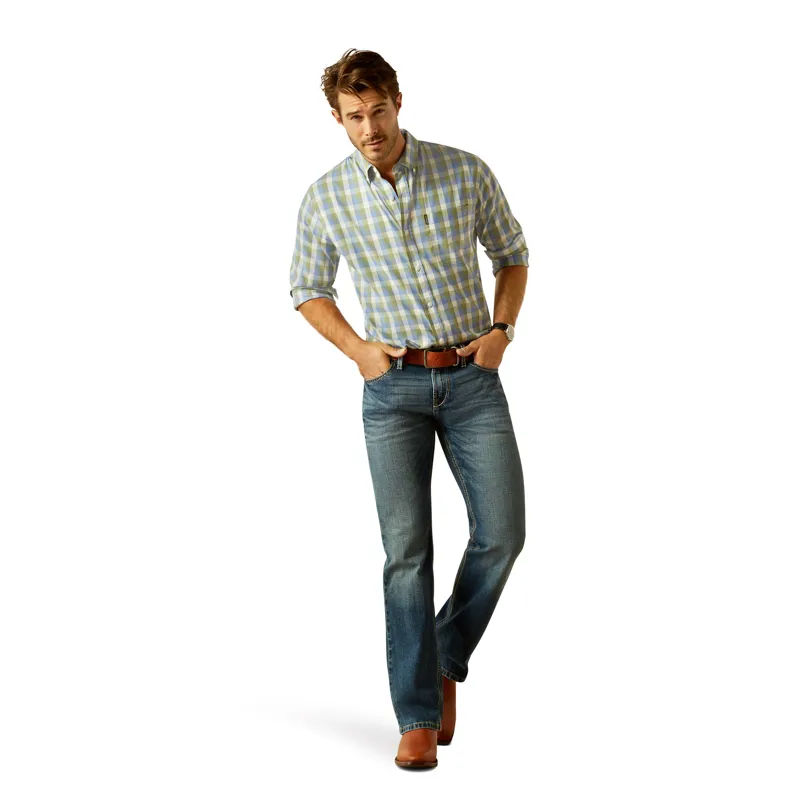 Ariat Mens Napa Shirt - Oil Green Check-4