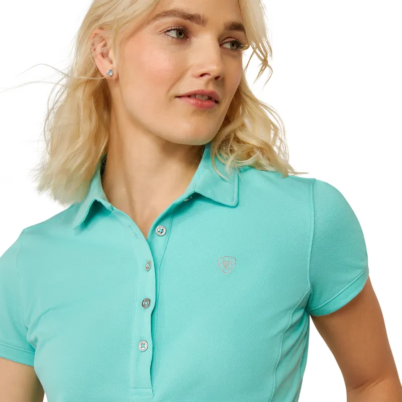 Ariat Ladies Prix 3.0 Short Sleeve Polo - Pool Blue-2