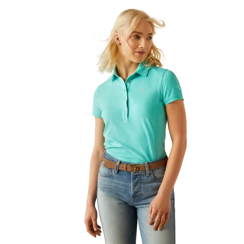 Ariat Ladies Prix 3.0 Short Sleeve Polo - Pool Blue