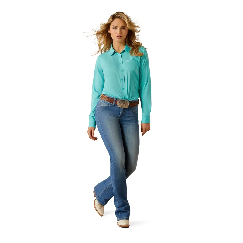 Ariat Ladies Kirby Pro Team Shirt - Blue Turquoise-3