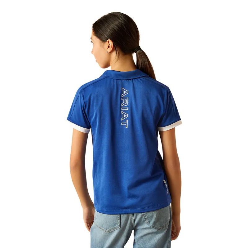 Ariat Youth Bandera1/4 Zip Polo - Sodalite Bluet-1