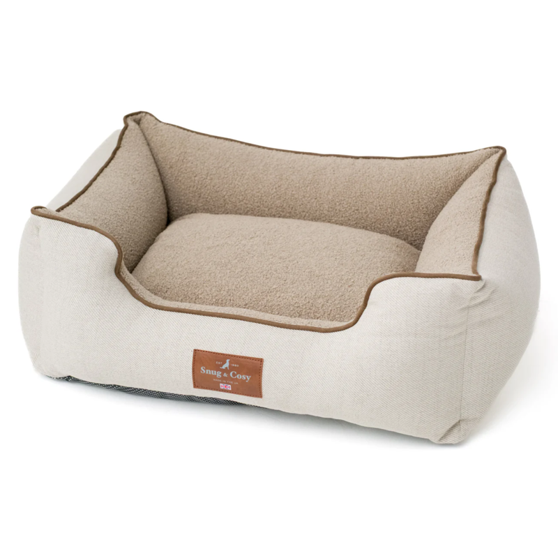 Snug and Cosy Heritage Tweed Orthopaedic High Sided Bed - Natural