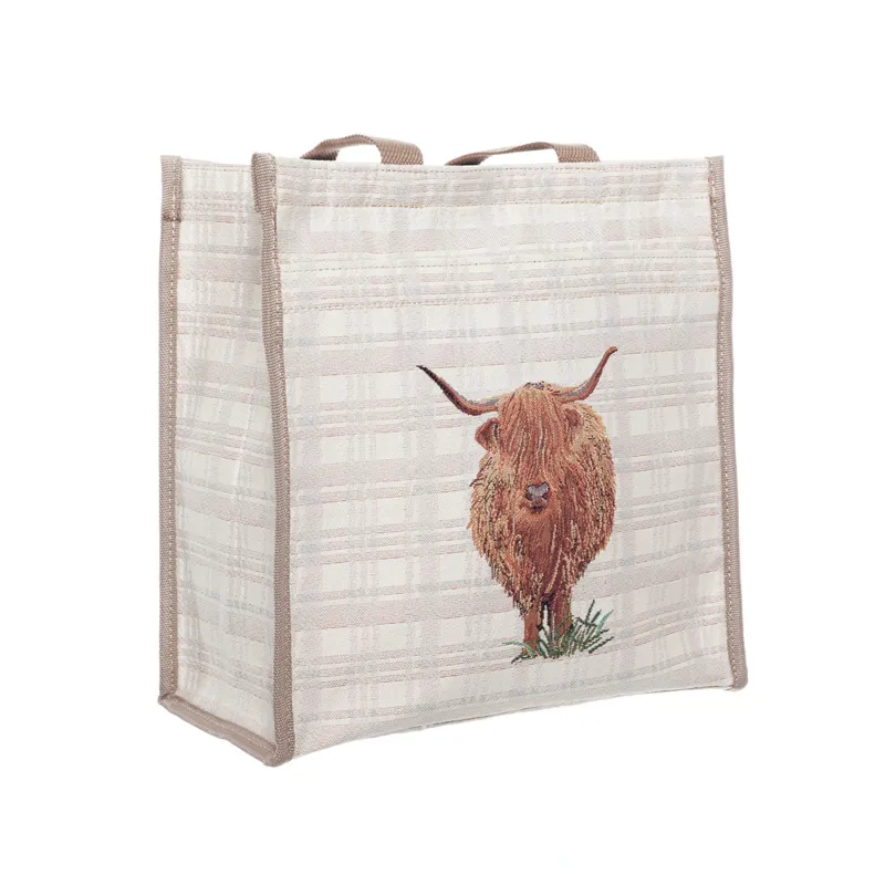 Signare Tapestry Highland Cow Shopper Bag-3