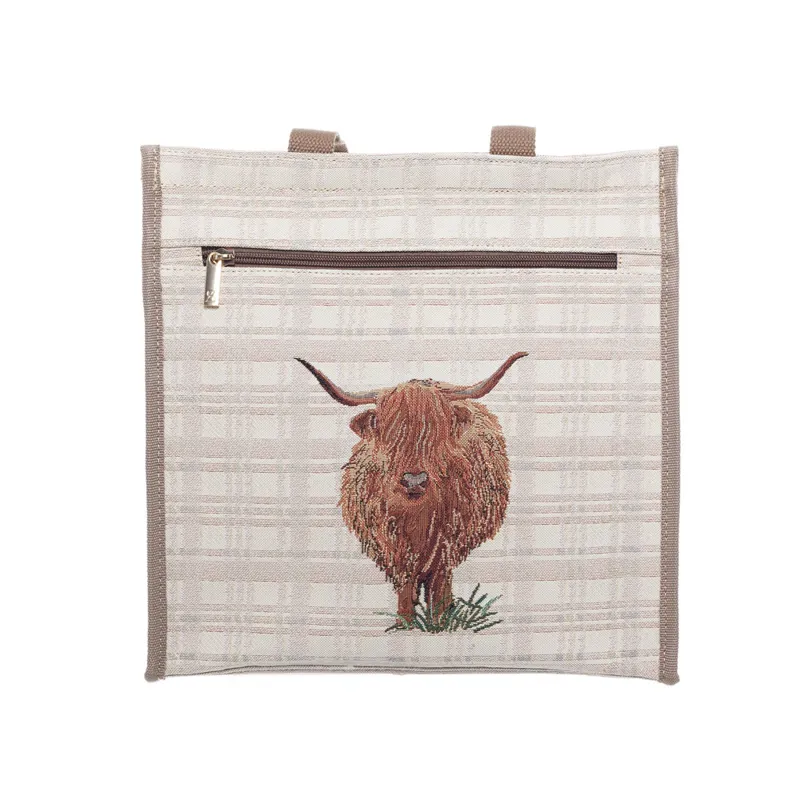 Signare Tapestry Highland Cow Shopper Bag-2