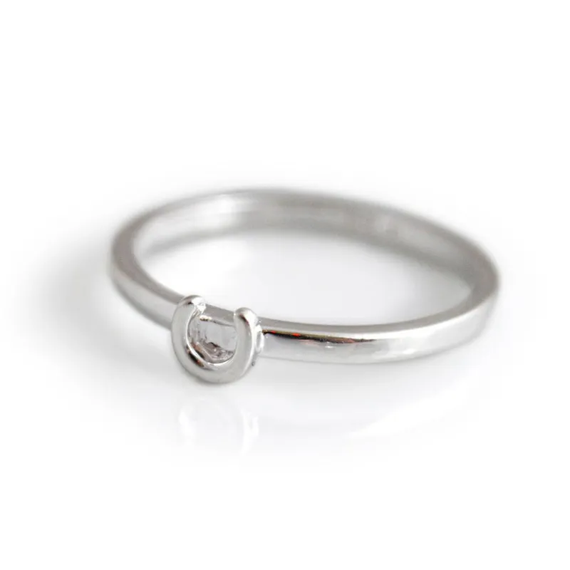 Hiho Silver - Sterling Silver Dinky Horseshoe Stack Ring-1