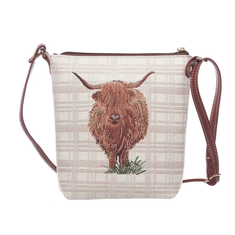 Signare Tapestry Highland Cow Sling Bag