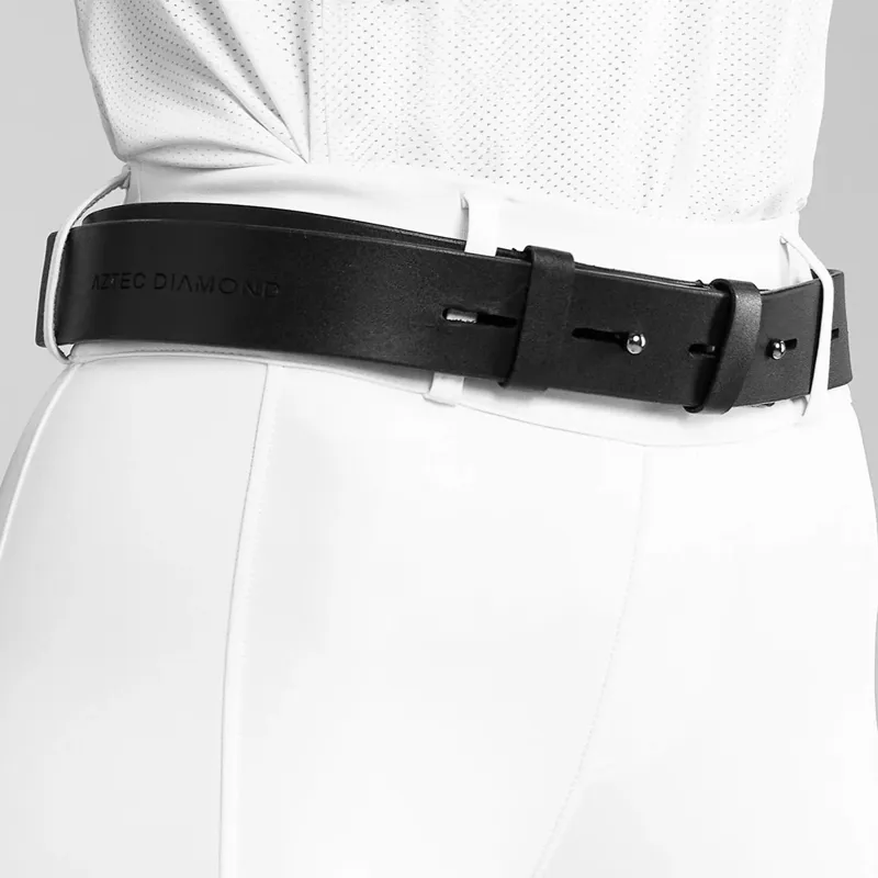 Aztec Diamond Leather Belt - Black-1