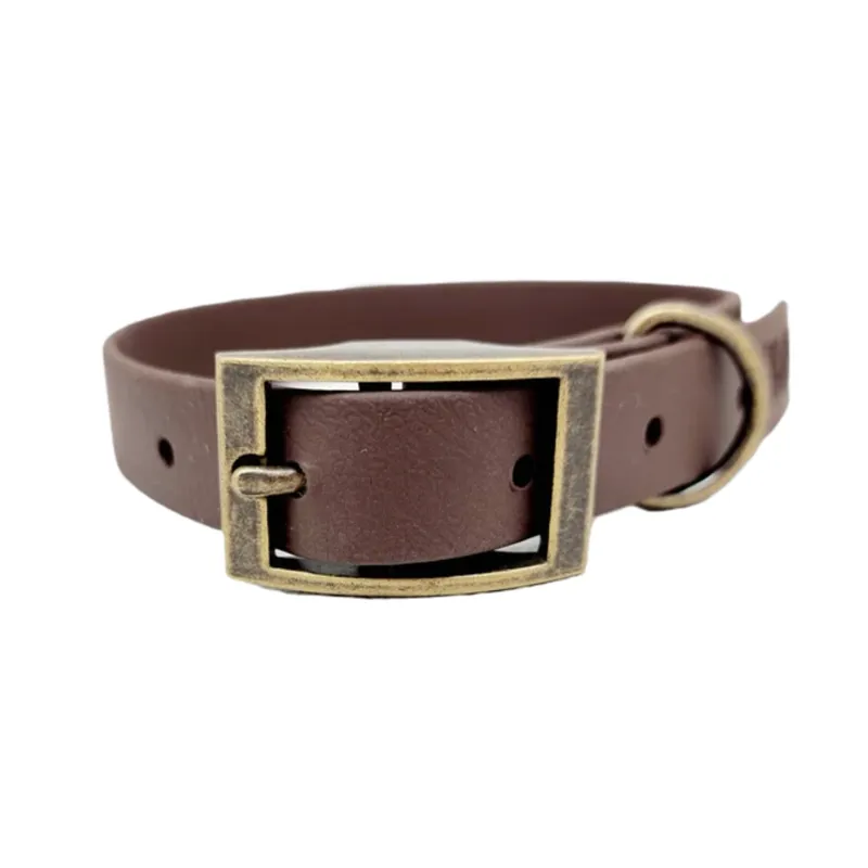 Trinkety Paws Biothane Waterproof Dog Collar - Dark Brown