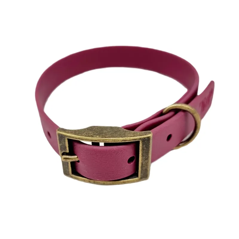 Trinkety Paws Biothane Waterproof Dog Collar - Burgundy