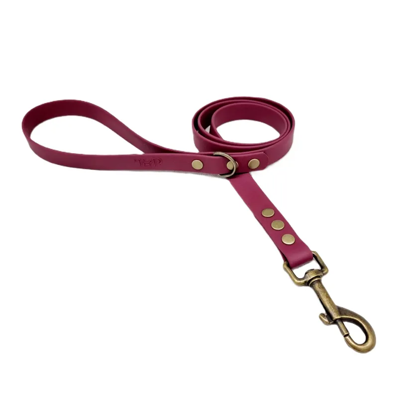 Trinkety Paws Biothane Waterproof Dog Lead - Burgundy