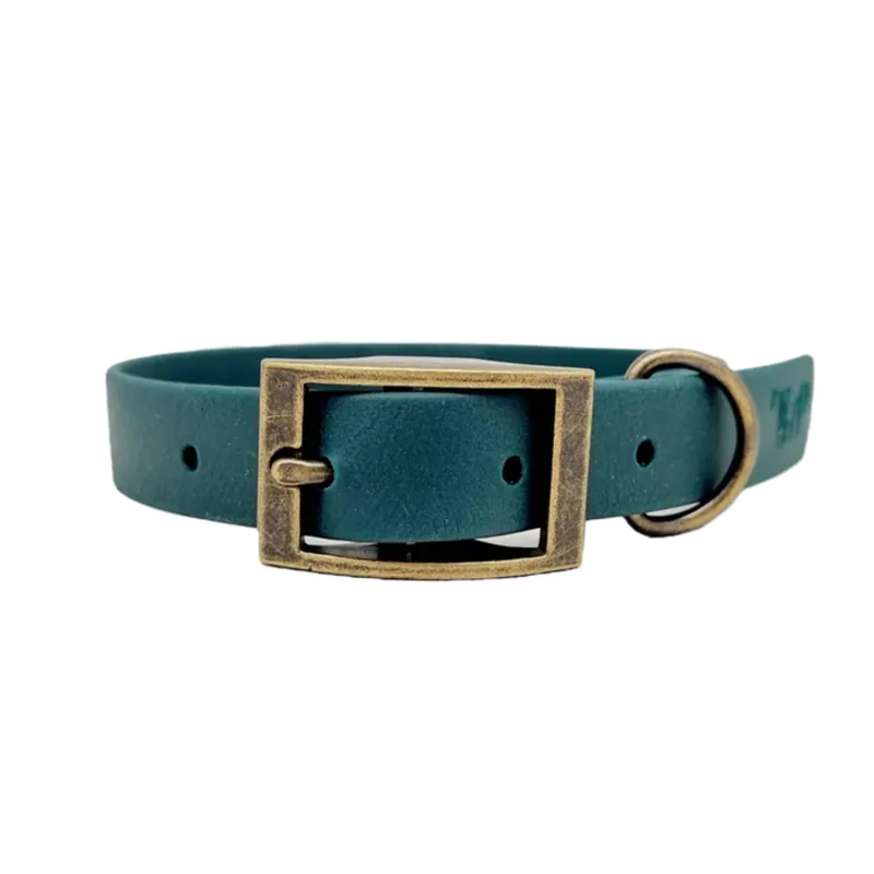 Trinkety Paws Biothane Waterproof Dog Collar - Dark Green