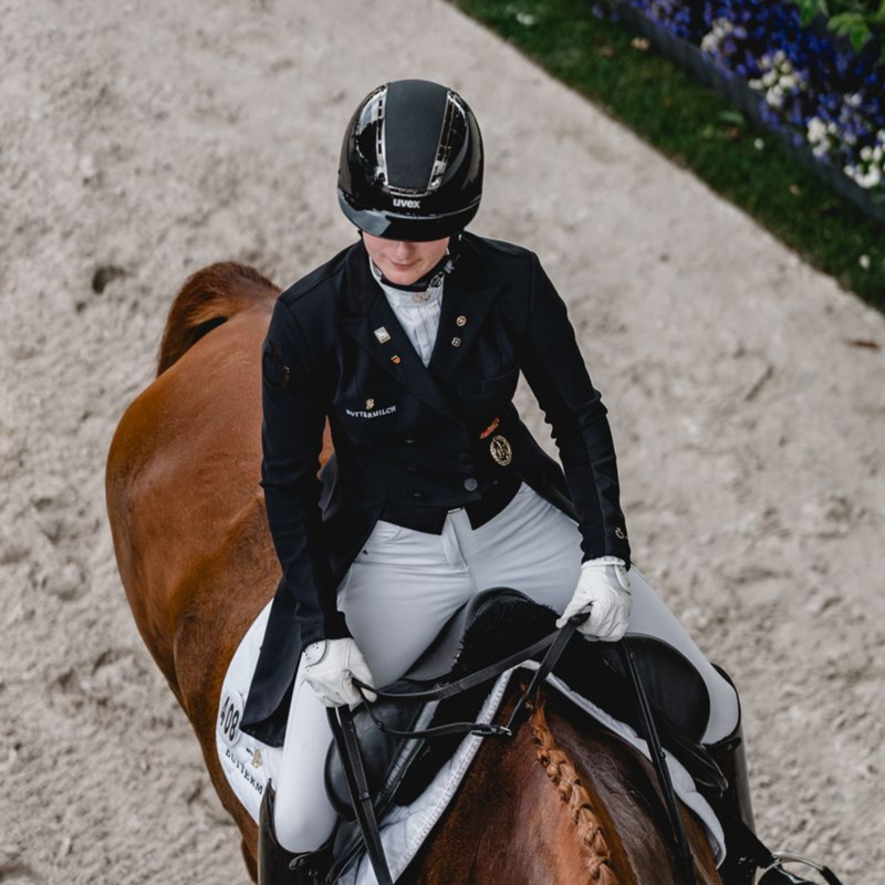 Uvex Exxeed Shiny Chrome Riding Helmet - Black-5