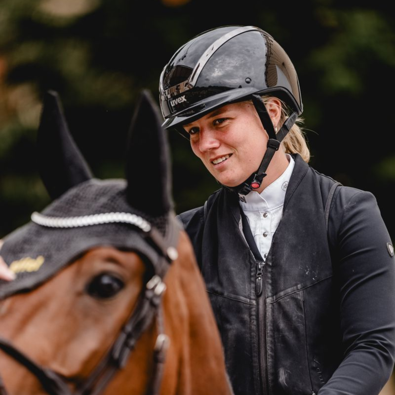 Uvex Exxeed Shiny Chrome Riding Helmet - Black-6