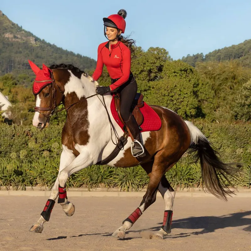 LeMieux Close Contact Suede Square - Chilli-1