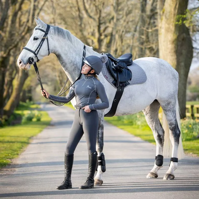 LeMieux Close Contact Suede Square - Grey-1