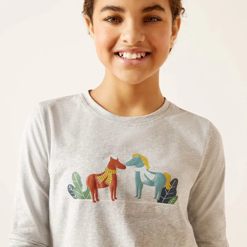 Ariat Youth Winter Fashions Long Sleeve T-Shirt - Heather Grey-2