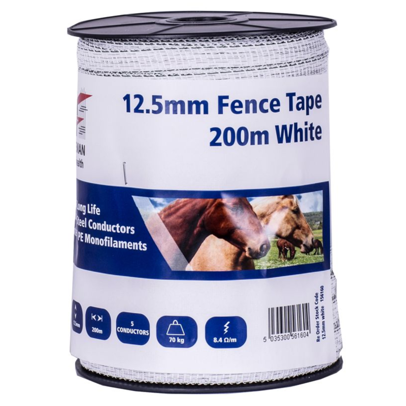 Fenceman Tape 12.5mm White 200m