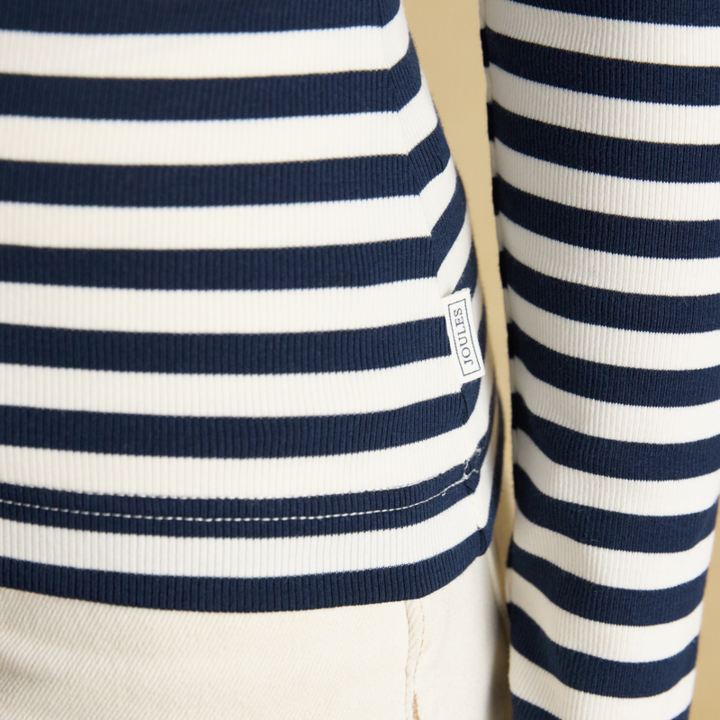 Joules Ladies Sophie T-Shirt - Navy Cream-4