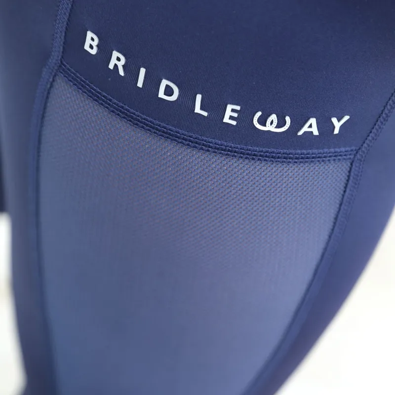 Bridleway Paige Ladies Mesh Riding Tights - Navy-3