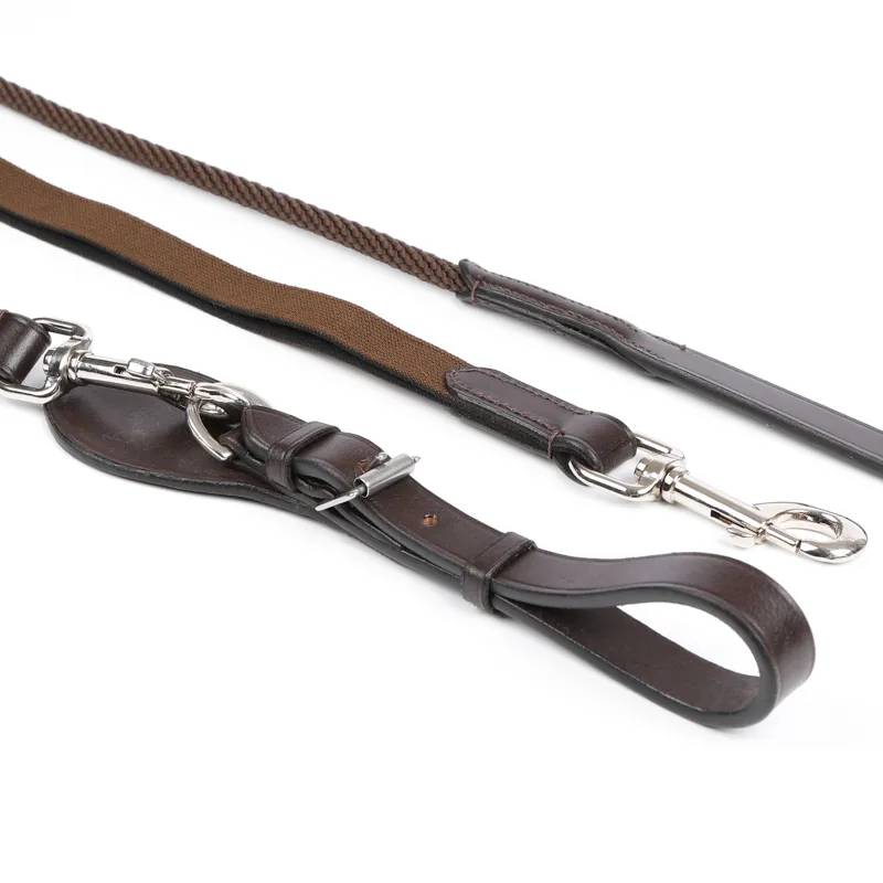 Velociti Gara Elasticated Draw Reins - Havana-2