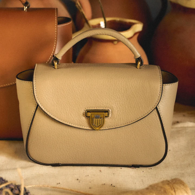 Fairfax and Favor Mini Blenheim Handbag - Stone Leather-5