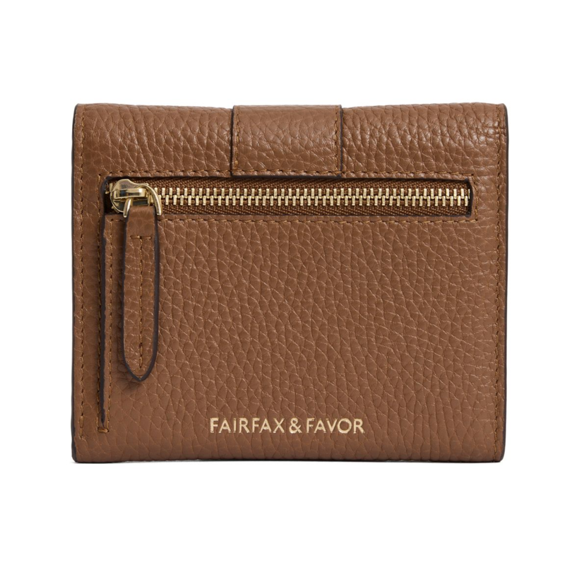 Fairfax and Favor Langford Button Purse - Tan Leather-1