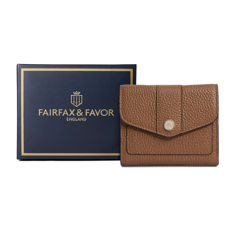 Fairfax and Favor Langford Button Purse - Tan Leather-3