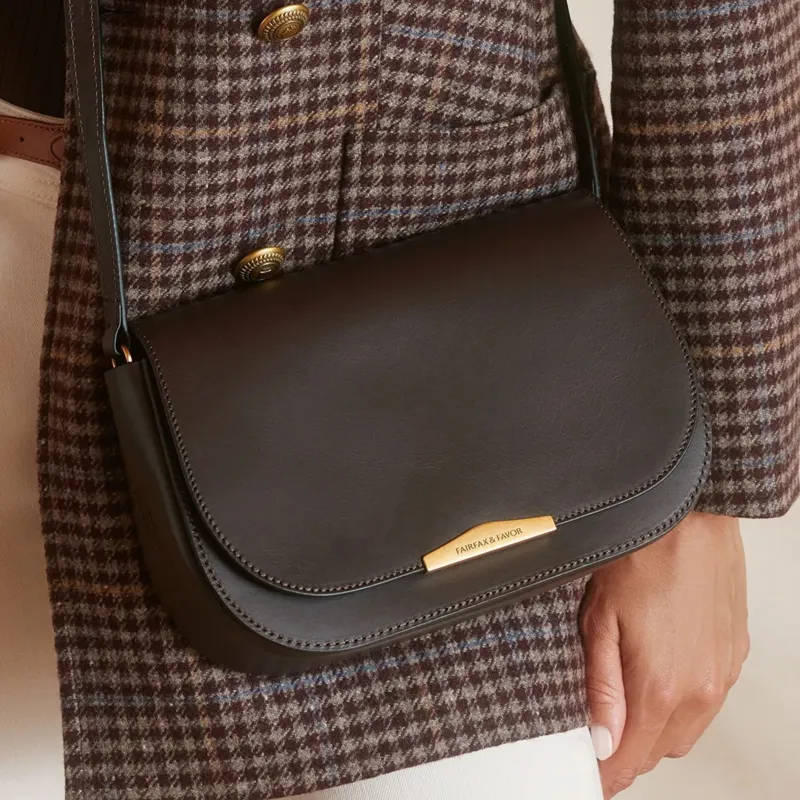 Fairfax and Favor Rye Cross Body Bag - Mahogany Leather-5