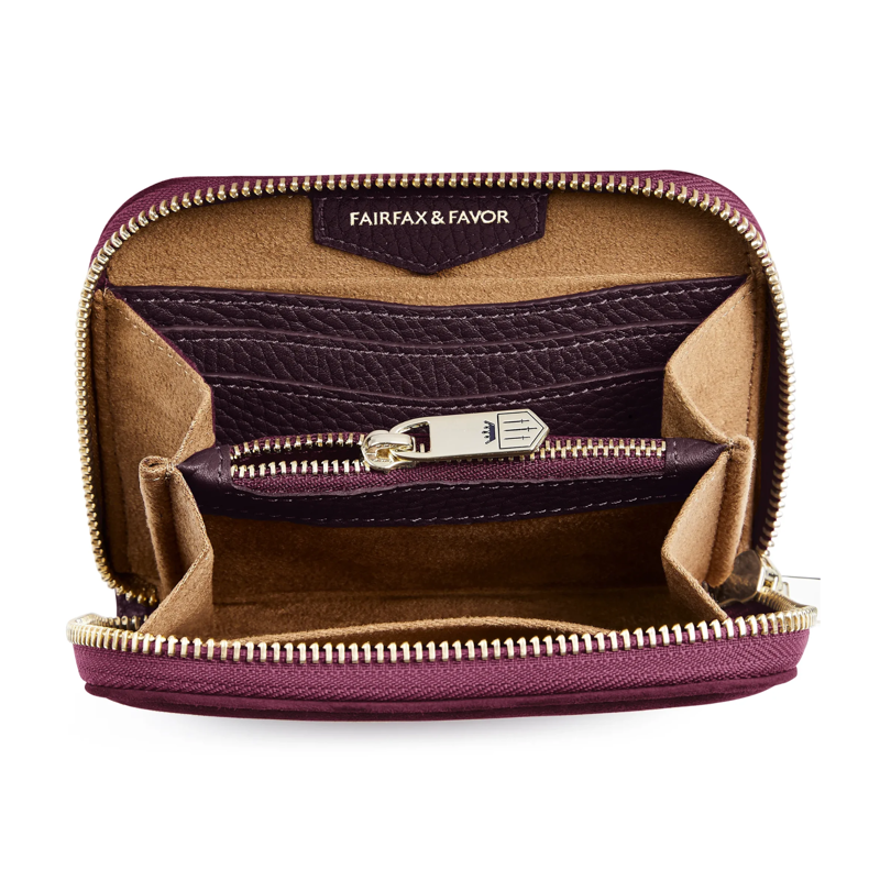 Fairfax and Favor Mini Salisbury Purse - Elderberry Suede-2