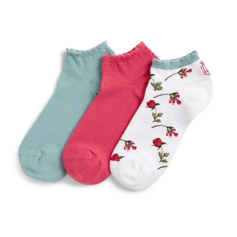 Fairfax and Favor Signature Trainer Socks - Floral/Cherry/Mint