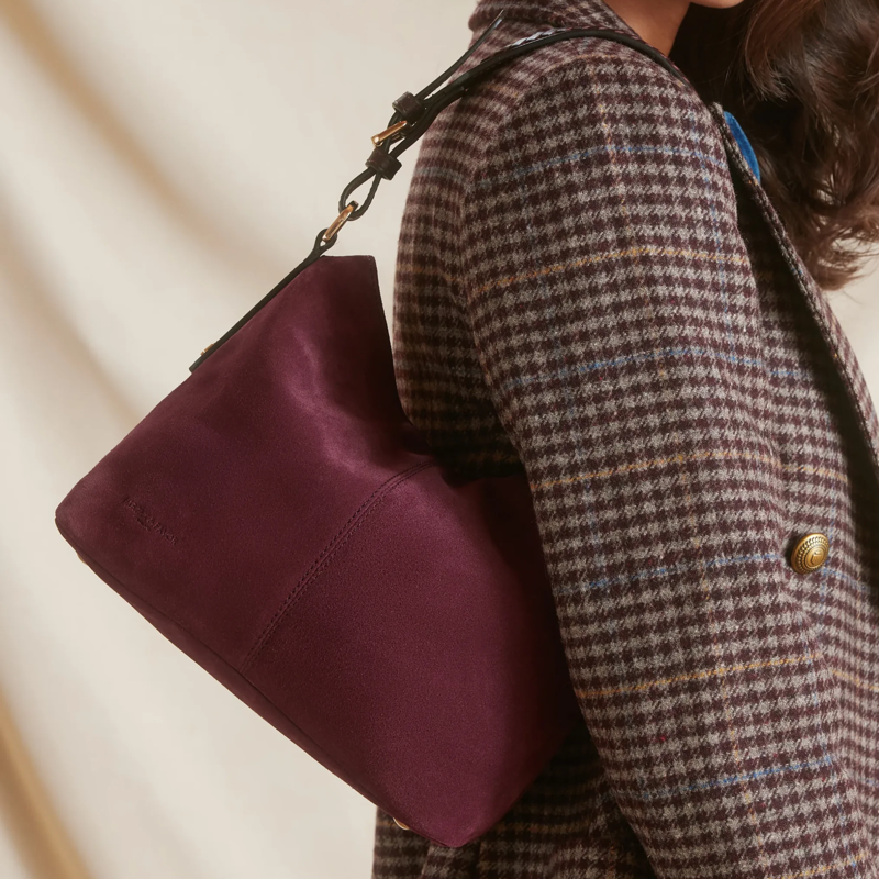 Fairfax and Favor Mini Tetbury Handbag - Elderberry Suede-5