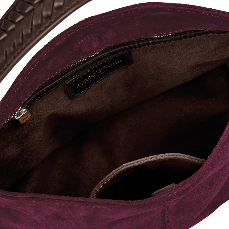 Fairfax and Favor Mini Tetbury Handbag - Elderberry Suede-3