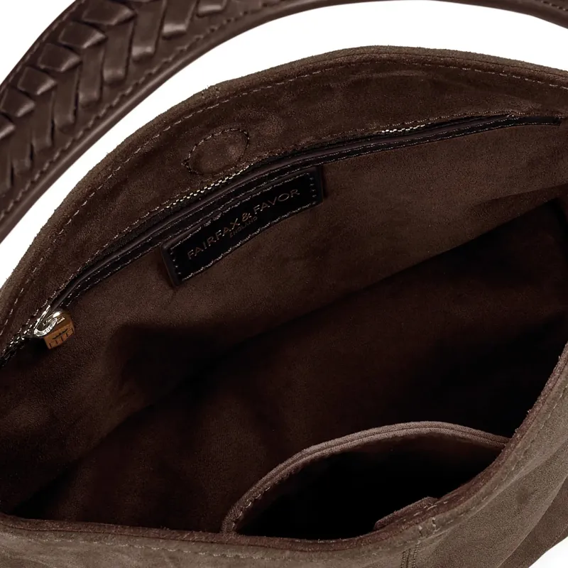 Fairfax and Favor Mini Tetbury Handbag - Fog Suede-3