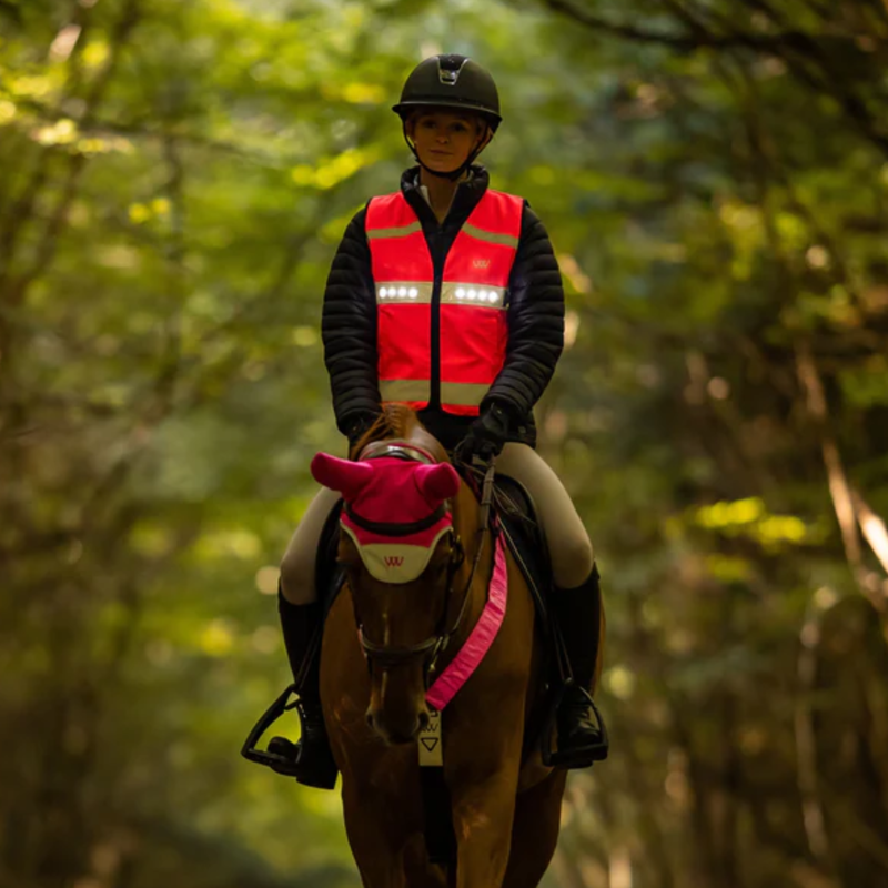 Woof Wear Adult LED Hi Vis Riding Vest - Hi Viz Pink-5