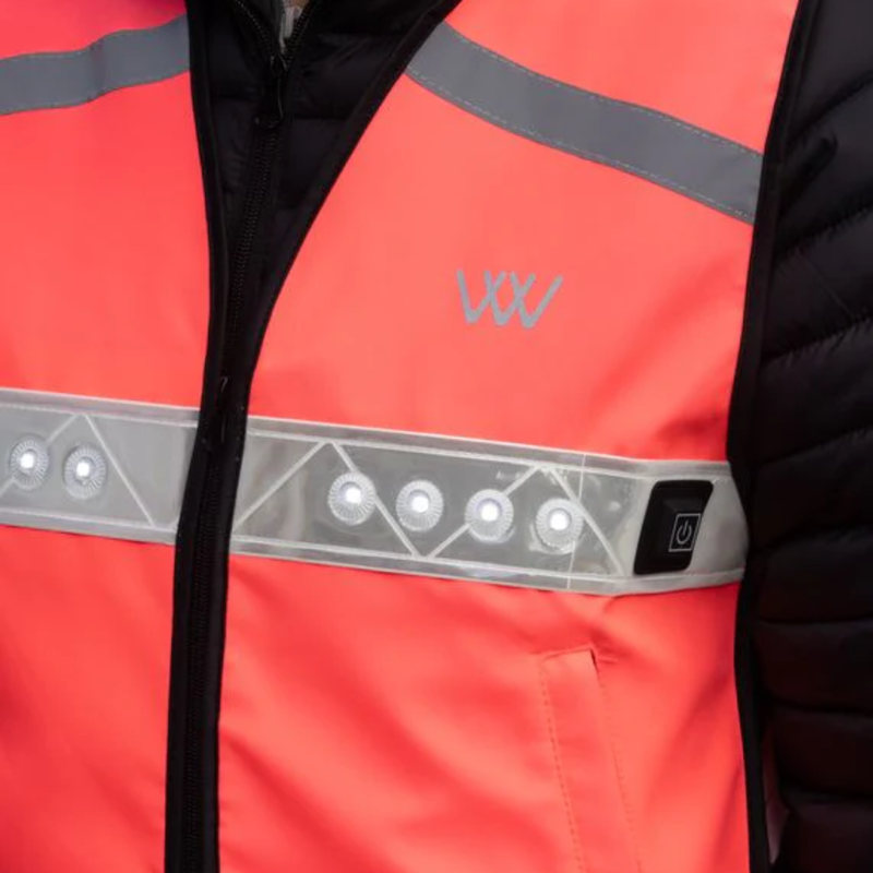 Woof Wear Adult LED Hi Vis Riding Vest - Hi Viz Pink-1