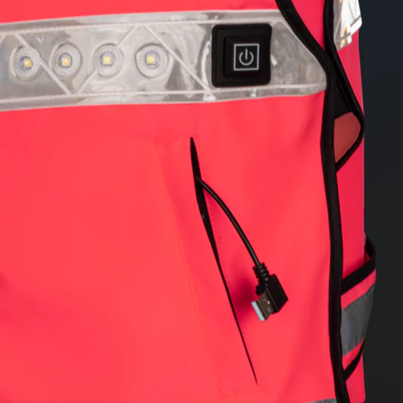 Woof Wear Adult LED Hi Vis Riding Vest - Hi Viz Pink-3