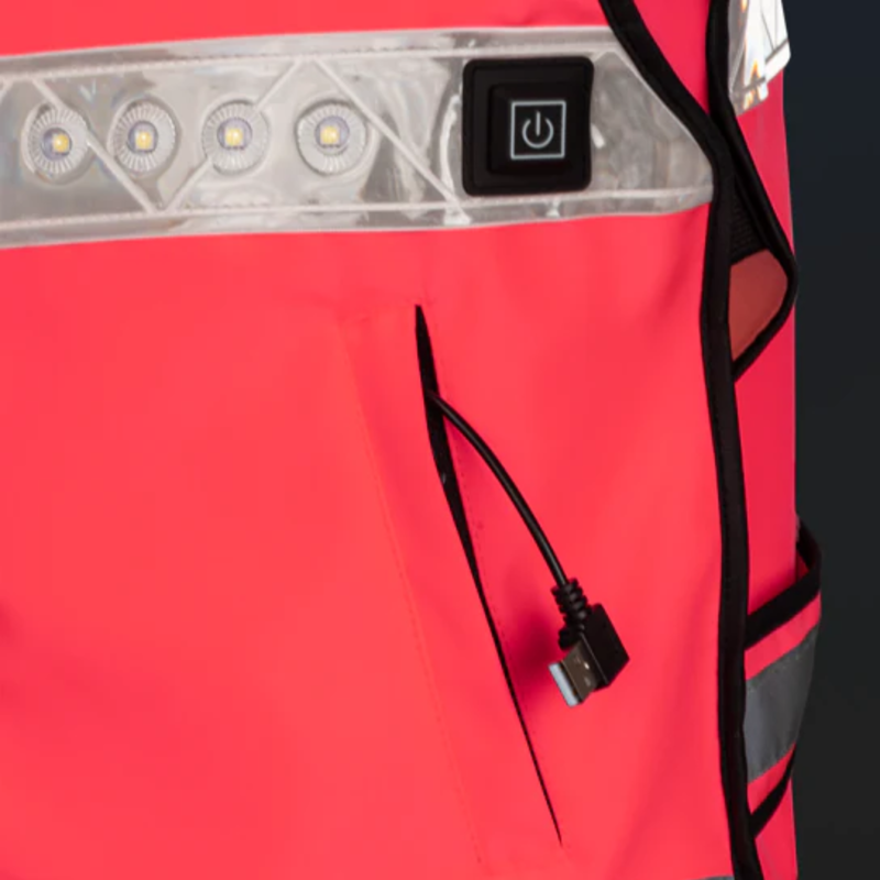 Woof Wear Junior LED Hi Vis Riding Vest - Hi Viz Pink-2